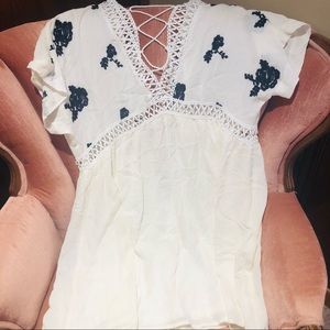 White and Black floral dress